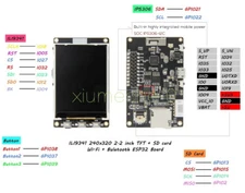 2.2 Inch TFT 240*320 ESP32 buletooth WIFI PSARM Development Board For Arduino W