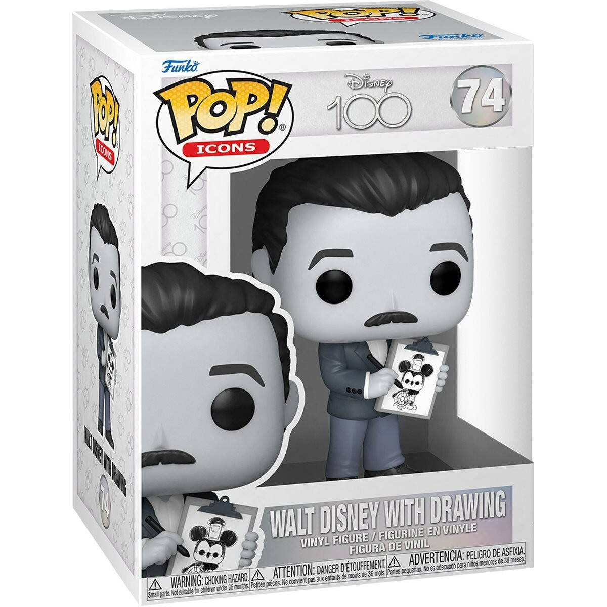 Funko Pop! Disney 100th: Walt Disney With Drawing Vinyl