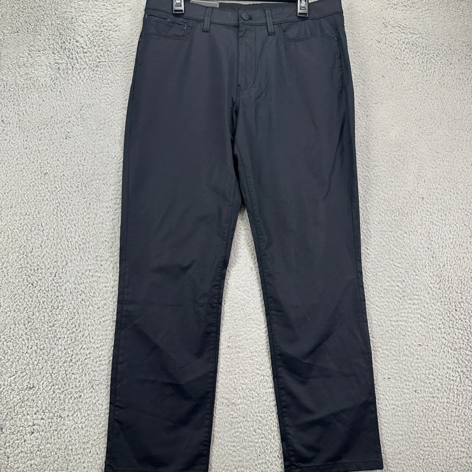 Weatherproof Men Travel Pants 32X30 Black Chino Straight Stretch Nylon Blend NEW
