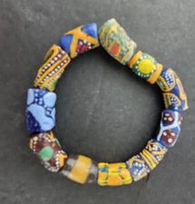 Recycled Glass Multicolor African Beads on a String