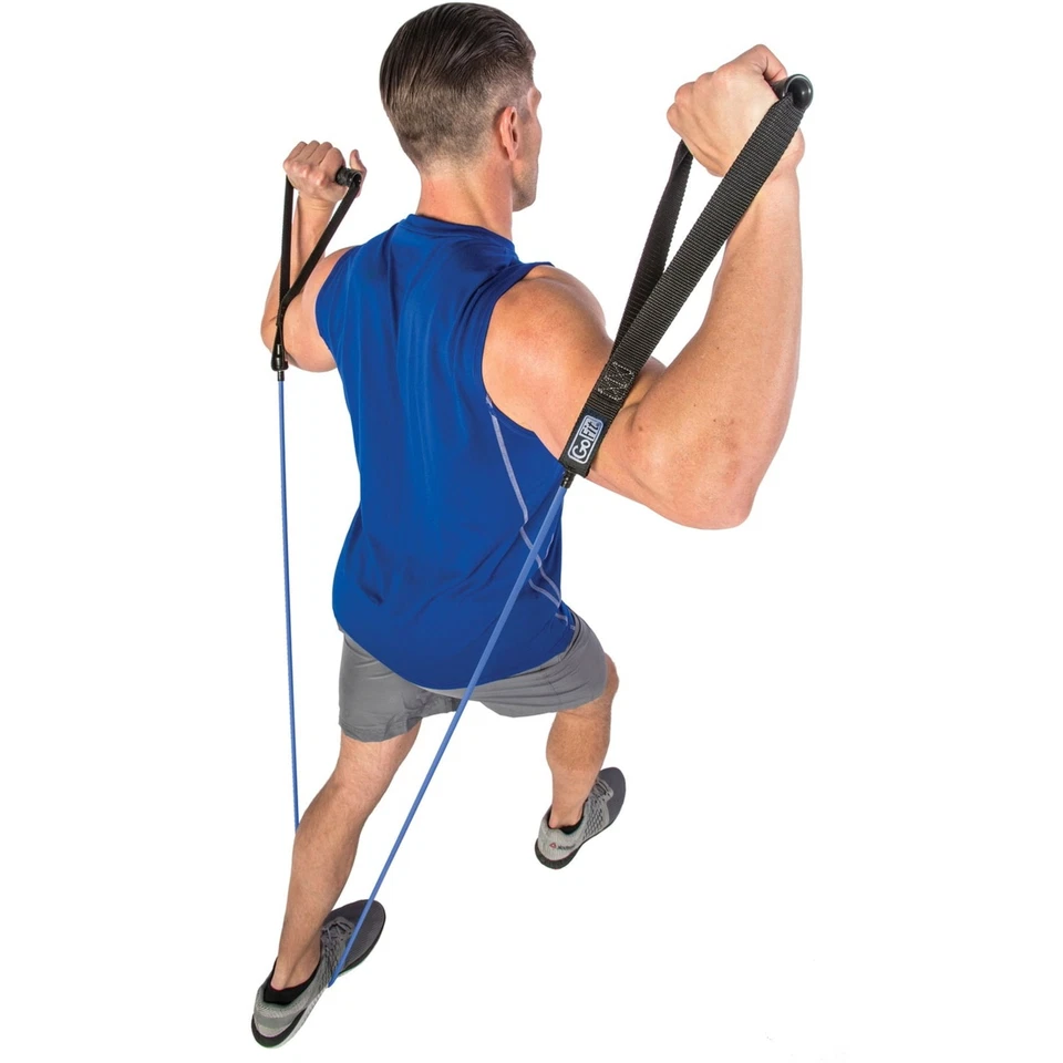 GoFit GF-4TUB-H(40) Pro-Grade Power Tubes with Handles (Blue/40 Lbs.) Pilates - Image 3 of 4