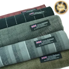 Men Women unisex 100% CASHMERE Warm PLAIN Scarf THICK STRIPE Wool SCOTLAND