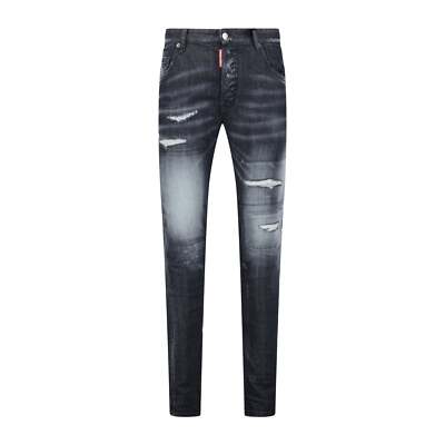 DSquared2 'Super Twinky Jean' Felt Logo Slim Fit Jeans Black UK
