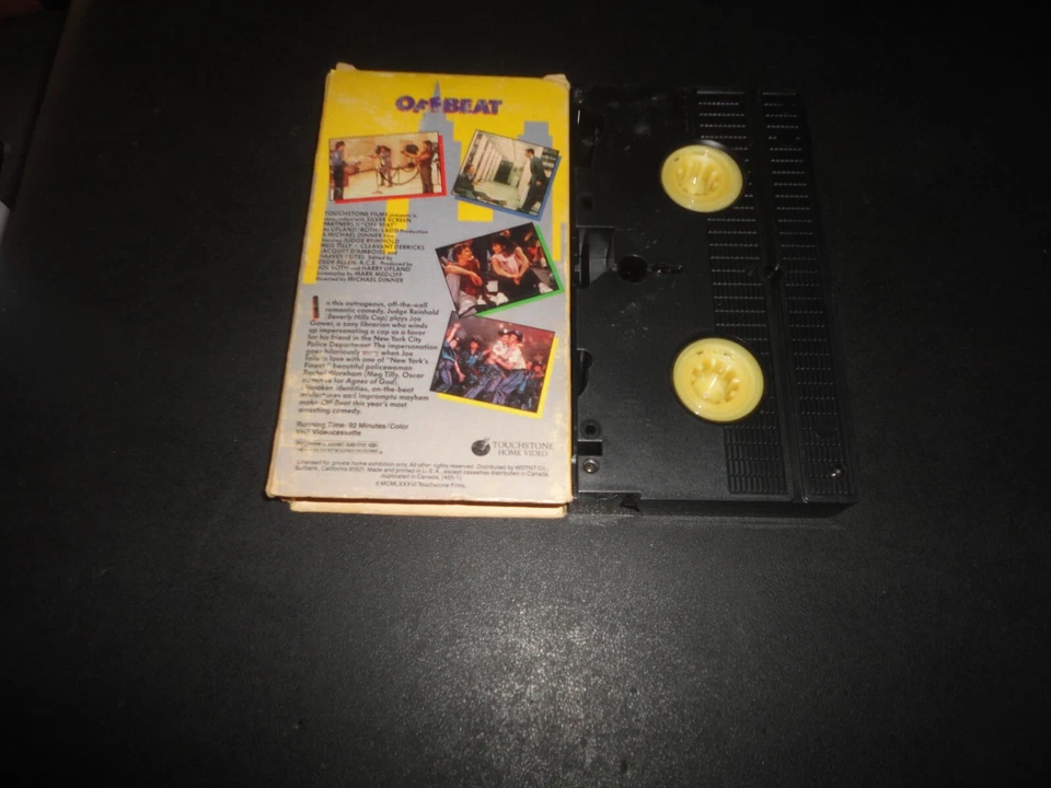 Off Beat (VHS, 1986) Judge Reinhold Meg Tilly Rare Cult Comedy Cops HTF OOP - Image 2 of 3