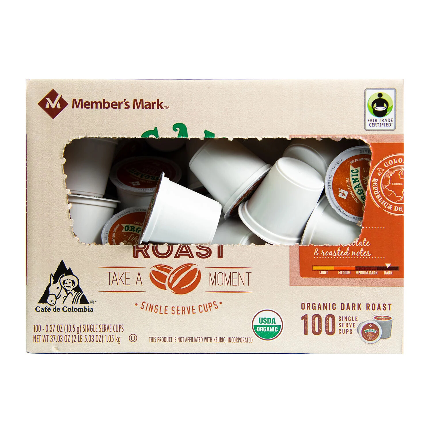 Member's Mark Organic Dark Roast Coffee, SingleServe Cups (100 ct.) eBay