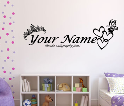 CUSTOM NAME HEART WALL ART Vinyl TEXT GIRLS NURSERY BEDROOM Stickers - Foto 10