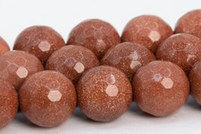 11-12MM Brown Goldstone Beads Micro Faceted Round Loose Beads
