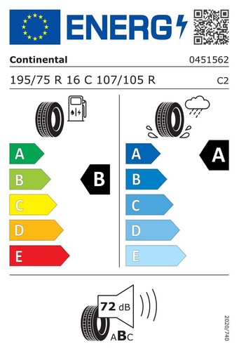 TYRE SUMMER CONTINENTAL 195/75 R16 107/105R VANCONTACT 200 - Picture 2 of 5