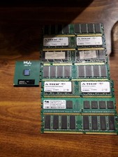 AS PARTS ONLY Lot Of 7 RAM Sticks And 1 CPU Intel Celeron