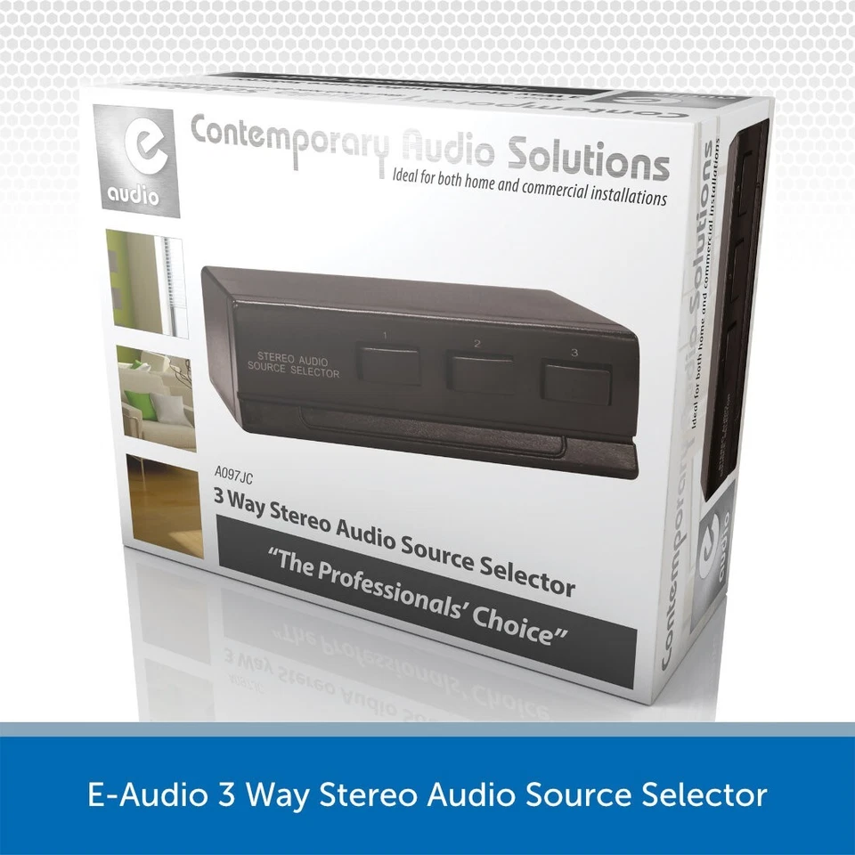 3 Way Audio Source Selector Switch Home Hi-Fi RCA Phono Input - Image 3 of 4