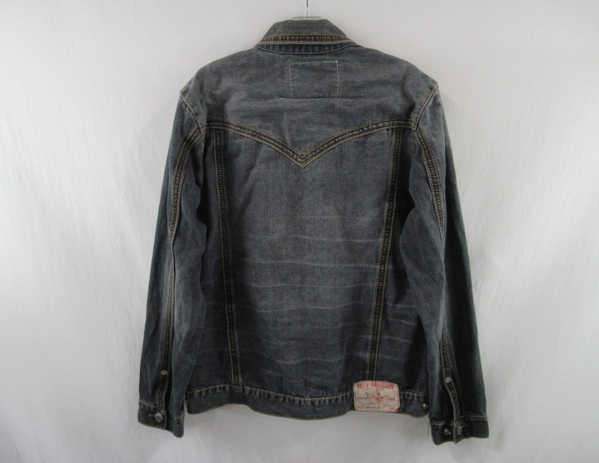 True Religion Men Jimmy Big QT Button Front Trucker Jean True Religion Men Jimmy Big QT Button Front Trucker Jean