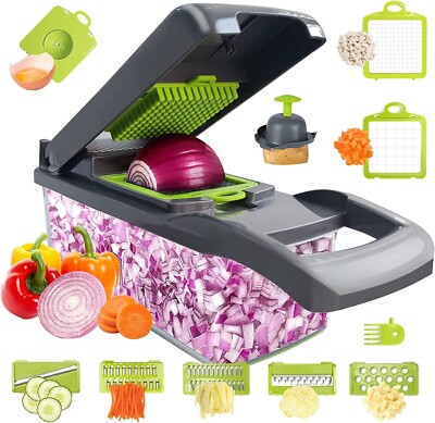 Gemüsehacker, 12 in 1 Gemüseschneider Hobel, Eiertrenner, multifunktional 