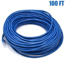 100FT Cat5E RJ45 Network LAN Ethernet UTP Patch Cable Stranded Copper Wire Blue