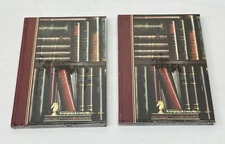 NOS Lot 2 Hardcover Caspari Lined Journal w/ Artwork Library by Paul Stagg