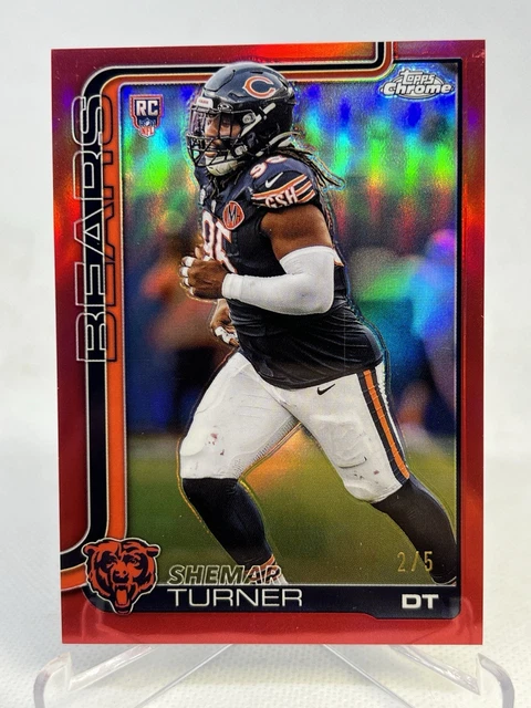 2025 Topps Chrome Shemar Turner Rookie Red Refractor /5 #303