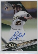 2017 Topps Chrome Rookie Green Refractor 15/99 Jharel Cotton #RA-JC Auto 13nz