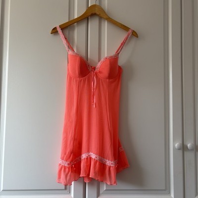 Secret Possessions Damen-Babydoll pink orange Negligee Dessous sexy Größe 12-14