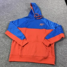 Oklahoma City Thunder Hoodie Mens XL Blue Orange NBA Basketball Mesh Pullover