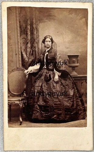 CDV LADY NAMED MLLE CLEMENTINE FAVARGER BY ANTOINE CLAUDET LONDON ANTIQUE PHOTO