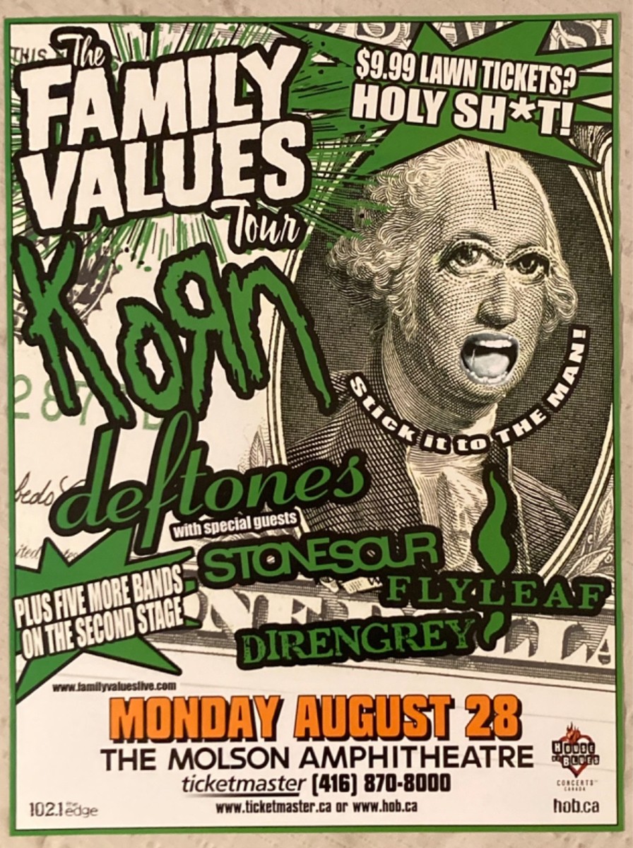 Korn Deftones 2006 Tour Poster Family Values Tour Toronto Molson