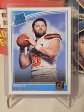 Baker Mayfield RC 2018 Donruss RATED ROOKIE Card #303 Tampa Bay Buccaneers . rookie card picture