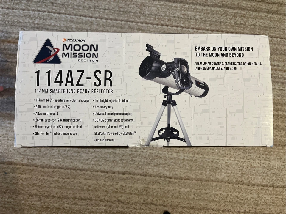 Celestron 114AZ-SR Smartphone Ready Reflector Telescope. Brand New SEALED - Image 3 of 4