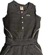 Nike Girls Medium Black Sleeveless Jumpsuit One Piece Y2K Athleisure Track