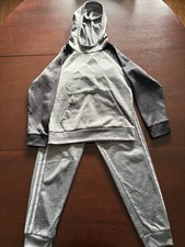 Boys Adidas Sweatshirt And Sweatpants Size 10/12 Medium Black And Grey Set