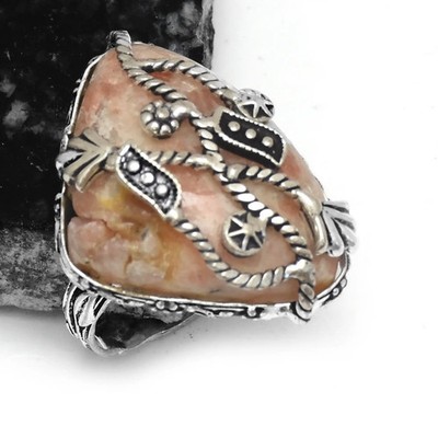 Solar Quartz Ethnic Handmade Ring Jewelry US Size-8.5 R-873