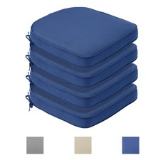 Aoodor 4PCS Outdoor U-Shape Chair Cushion Seat Pad w/ties for Patio Dining Chair