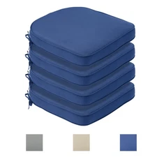 Aoodor 4PCS Outdoor U-Shape Chair Cushion Seat Pad w/ties for Patio Dining Chair