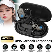 Open-Ear Bluetooth 5.4 Headphones Wireless Earbuds Sport Headset Touch Ear Hook