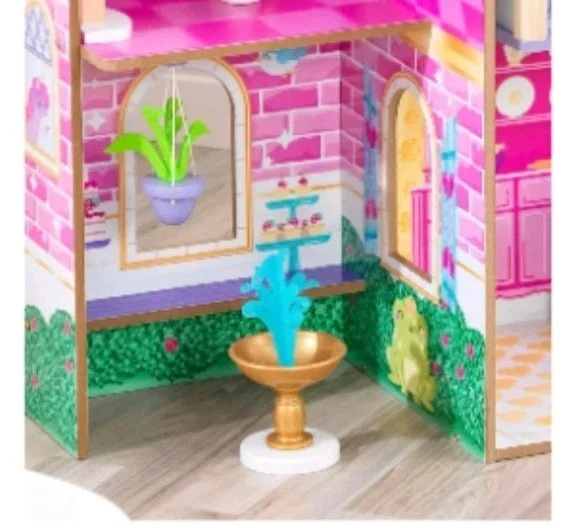 CASTELO DE FESTA PRINCESA INFANTIL TOTALMENTE MOBILIADO 4' DE ALTURA CASA DE BONECAS DE MADEIRA BARBIE - Imagem 4 de 4