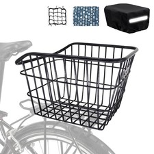 Bike Basket Rear, Tool-Free Install , Bicycle Pet Basket for Back Cargo Rack...