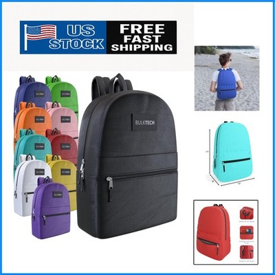 Comfortable 10 Pack Backpacks - 17-Inch Lightweight Daypacks for School Supplies