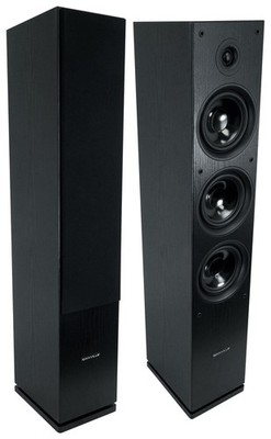 (2) Rockville RockTower 68B Black Home Audio Tower Speakers Passive 8 Ohm