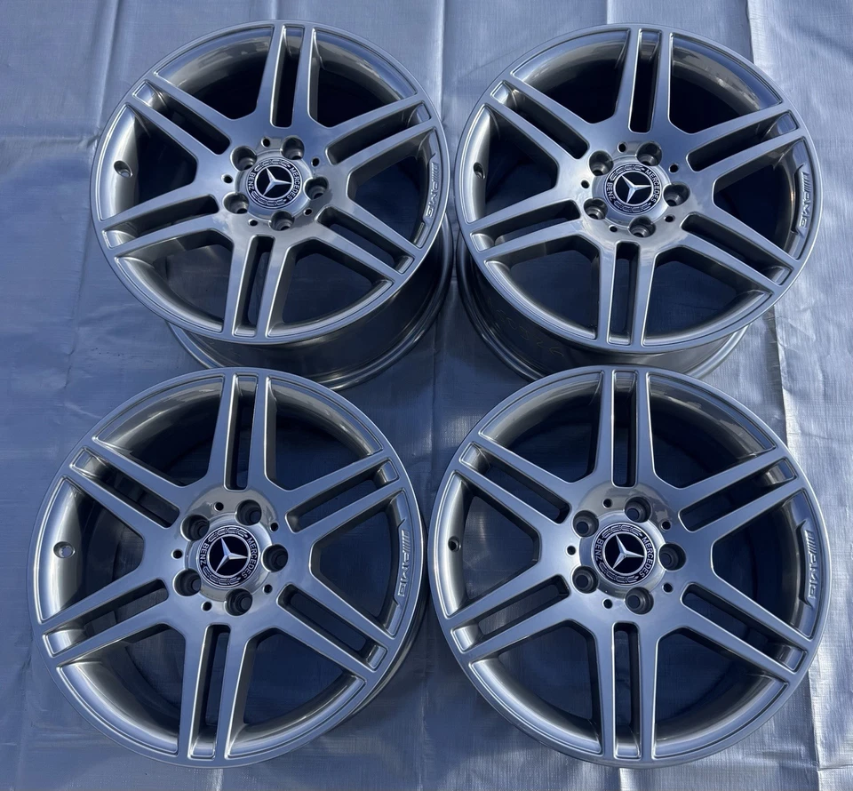 4x Original Mercedes 17 Zoll AMG Felgen 7,5J + 8,5J W204 S204 C204 W209 R171 TOP - Bild 3 von 4