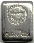 5 oz .999 Fine Silver Bar – Hoover & Strong Refiners – Vintage Poured Silver