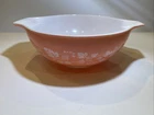 Vintage Pyrex Pink White Gooseberry Cinderella 4 qt Mixing Bowl 444 Good