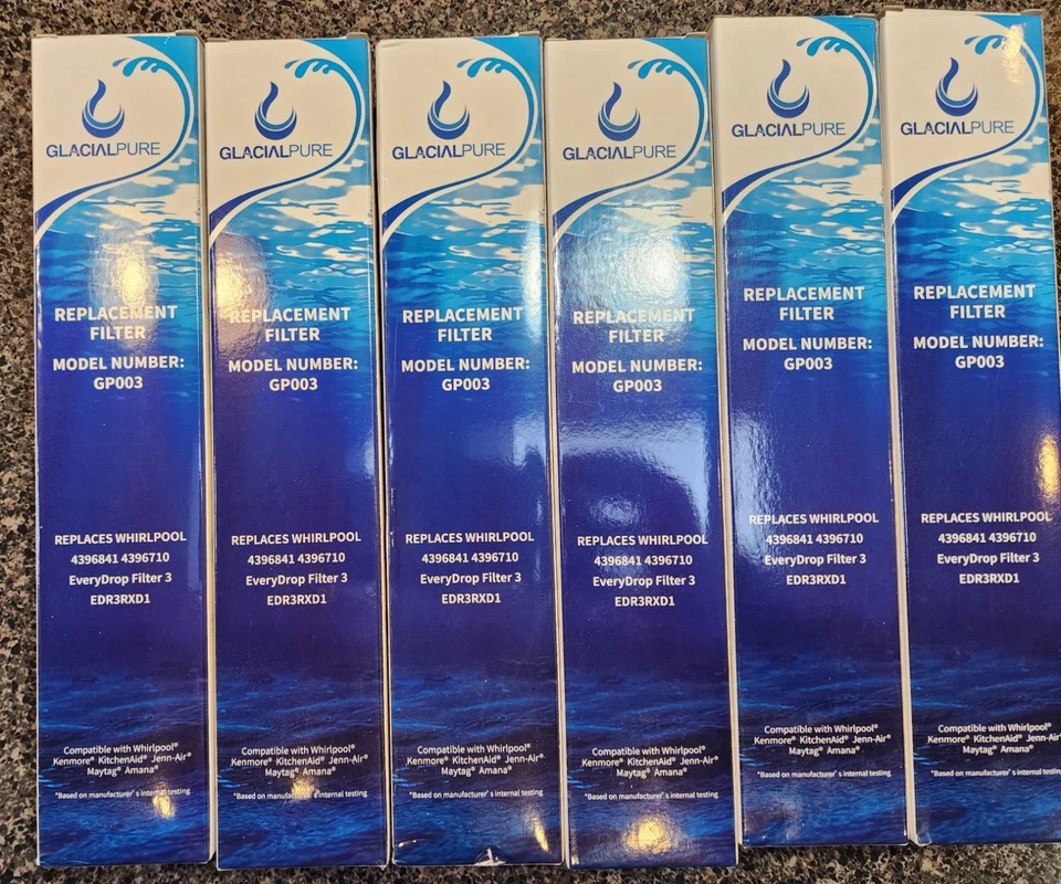 Set of 6 Individually Boxed Sealed Filters Glacial Pure GP003 Water Filter NEW - Image 3 of 4