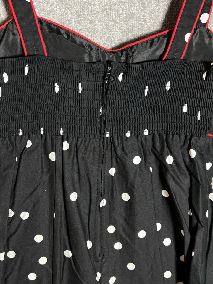 Vintage R&K Originals Sweetheart Dress Womens Size 10P Black White Red Polka Dot - Image 4 of 4