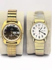 Lot Of 2 Vintage Timex Men’s Wristwatches A Cell Brown Dial