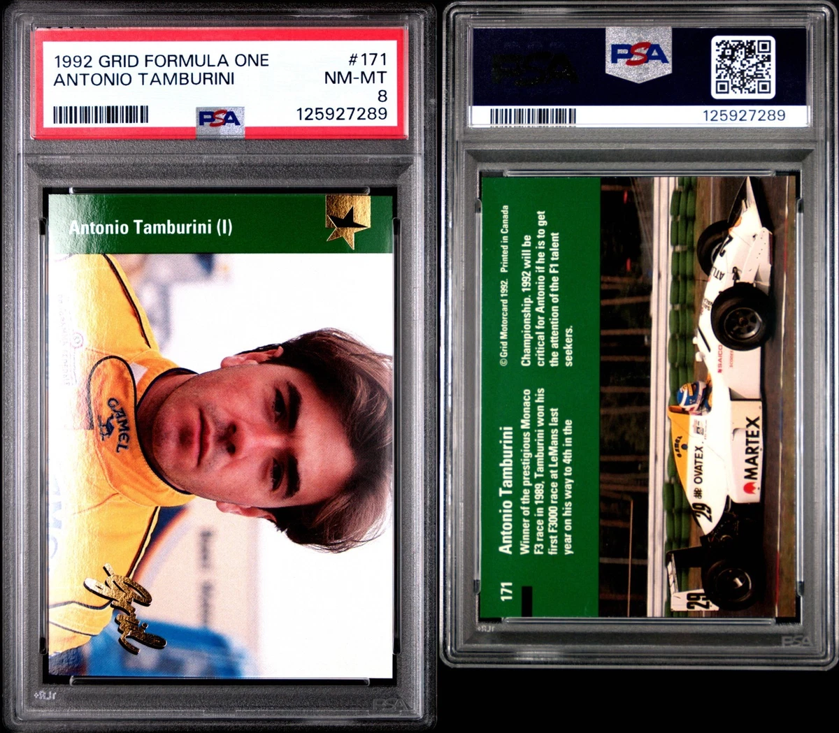1992 Grid Motorcard Formula 1 - Antonio Tamburini #171 for sale | eBay