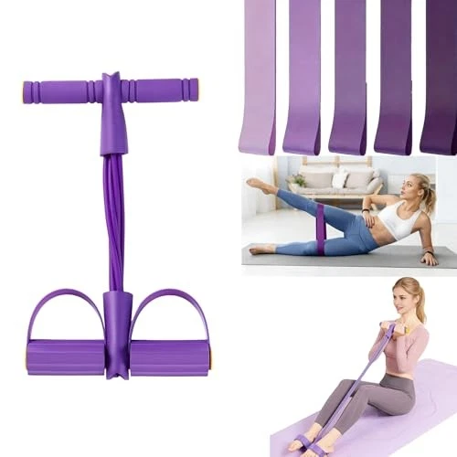 21 Fitness Resistance Bands Set with Pedal System – Resistance Bands & Purple