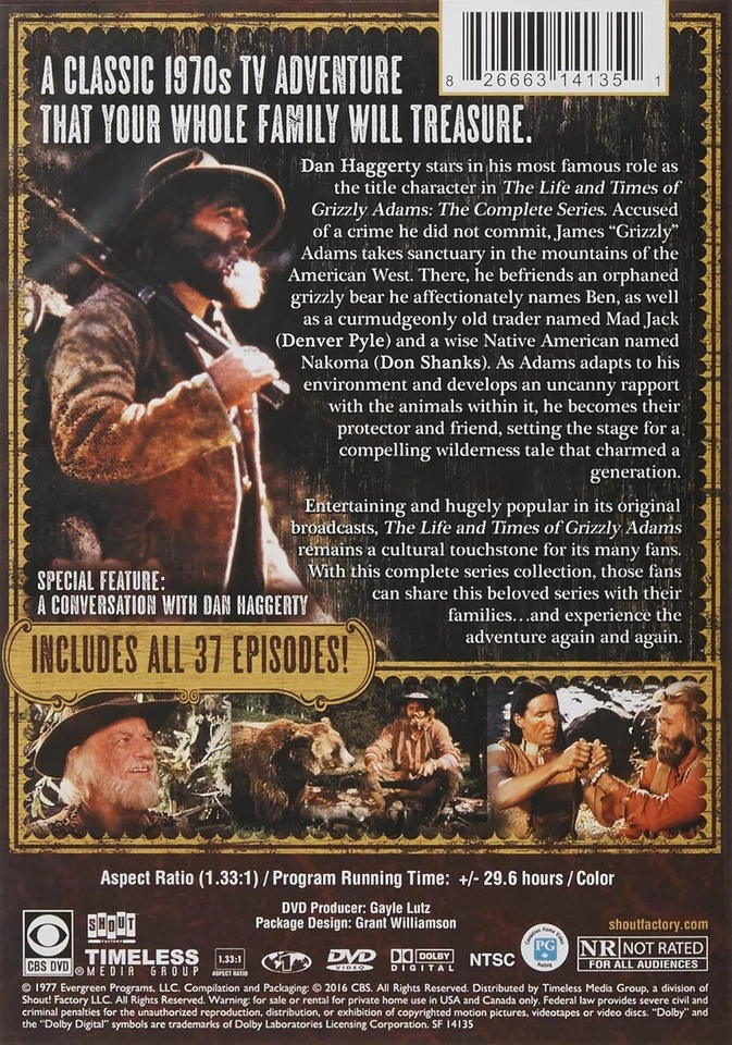 The Life and Times of Grizzly Adams: The Complete Series (DVD) (US IMPORT) - Image 2 of 4