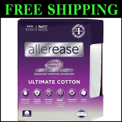 AllerEase Ultimate Twin Waterproof Allergy Mattress Protector - Zippered Comfort