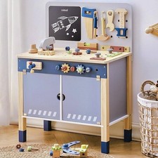 Wooden Kids Workbench Playset with Tools