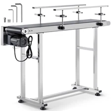 Belt Conveyor PVC Stainless Steel Belt Conveyor 47"x7.8" Double Guardrail