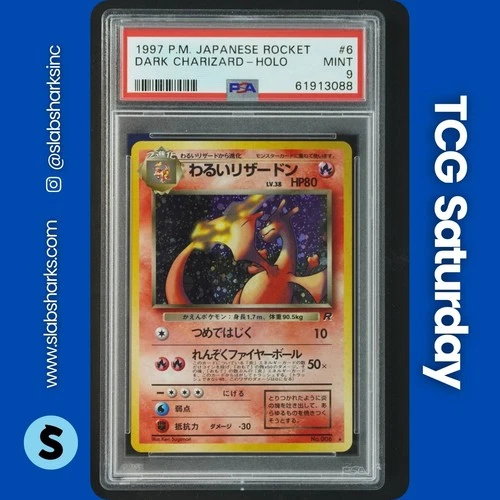 1997 POKEMON JP TEAM ROCKET #006 DARK CHARIZARD HOLO RARE PSA 9