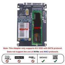 Dual M.2 NGFF MSATA SSD to SATA 3.0 Hard Disk Enclosure Adapter with Switch